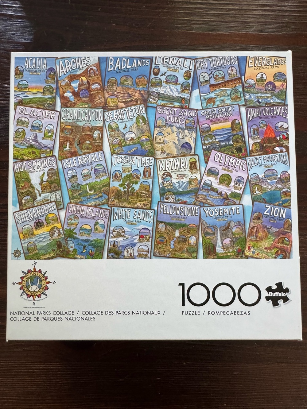 Buffalo "National Parks Collage" 1000 piece puzzle - complete! travel nature